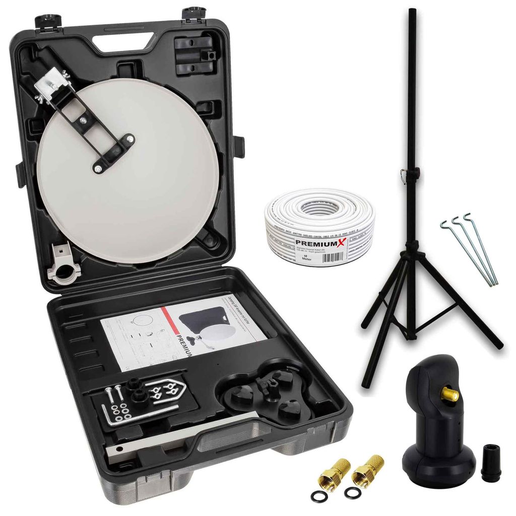 PremiumX Camping SAT Anlage Antenne Stativ Single LNB 10m Produktbild 