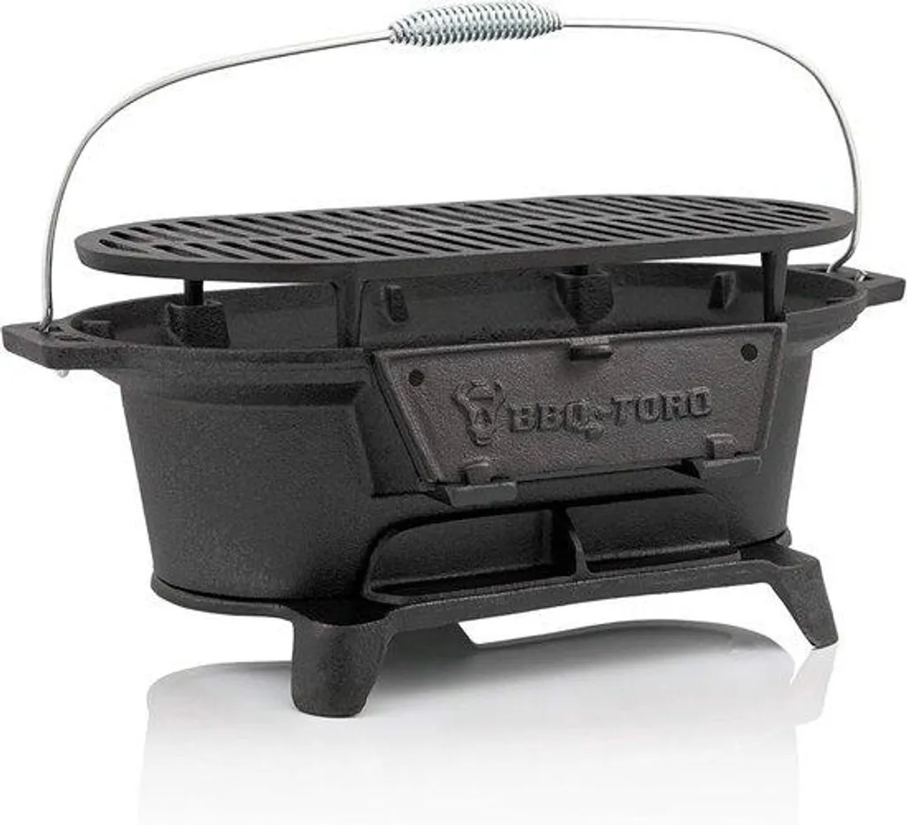 Poêle grillade pour feu de camp et barbecue extérieur en fonte 50 cm