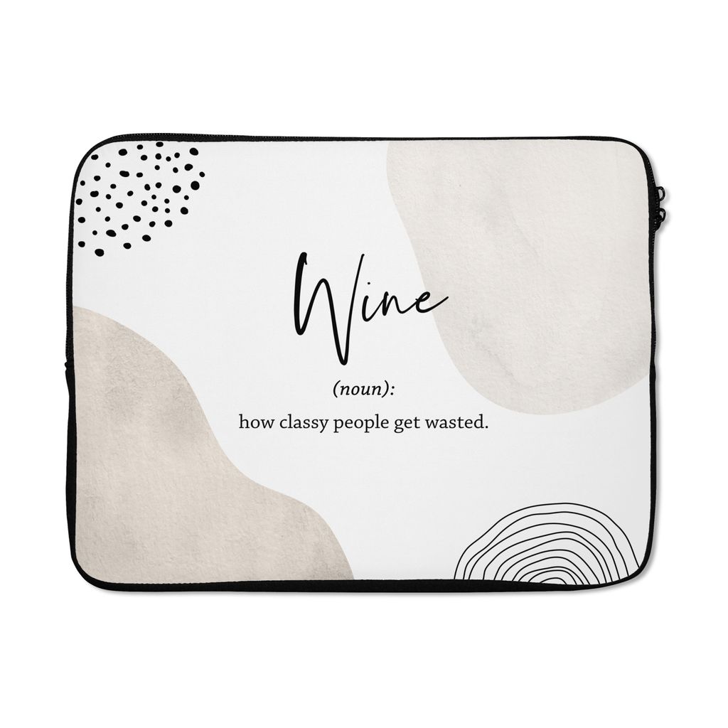 MuchoWow Laptop Hülle 17 Zoll Laptoptasche Sprichwörter - Wein - Wörterbuch - Zitate - Definition von Wein - Zipper - Schutzabdeckung