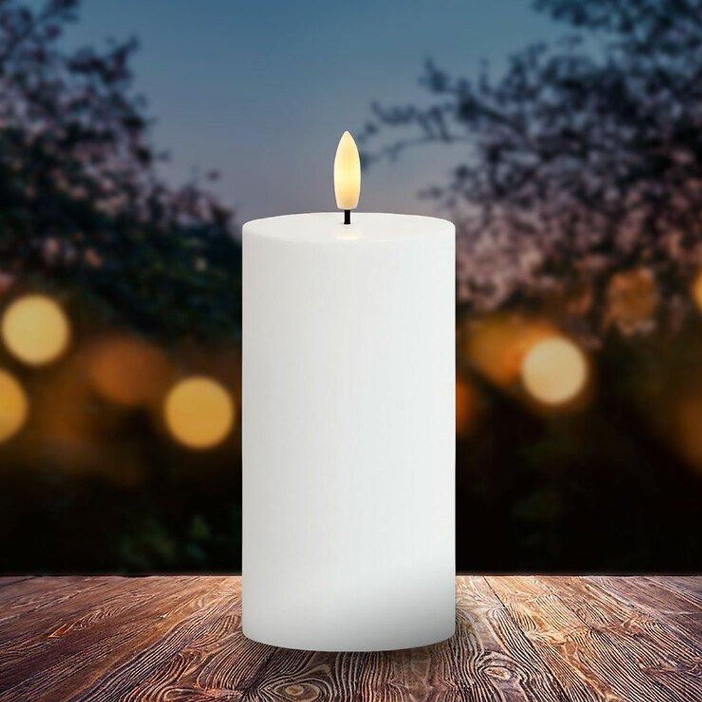 Sirius LED Kerze Sille Solar 7,5 x 15 cm weiß