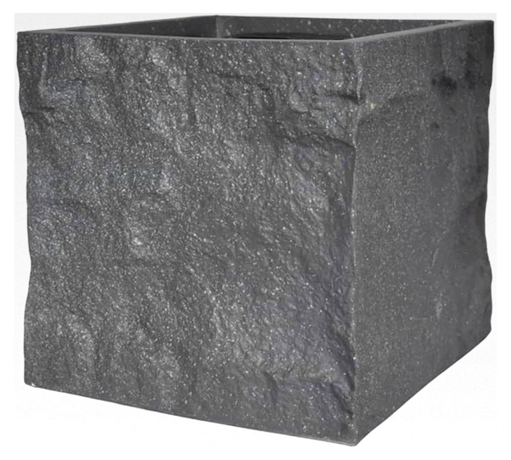 Pflanzgefäß The Rock Blumenkasten 29x28 cm Steinoptik Grau