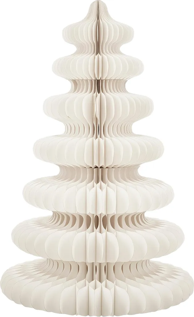 Sapin de Noël Blanc Papier Mica Decorations H152 x Ø104 cm Design