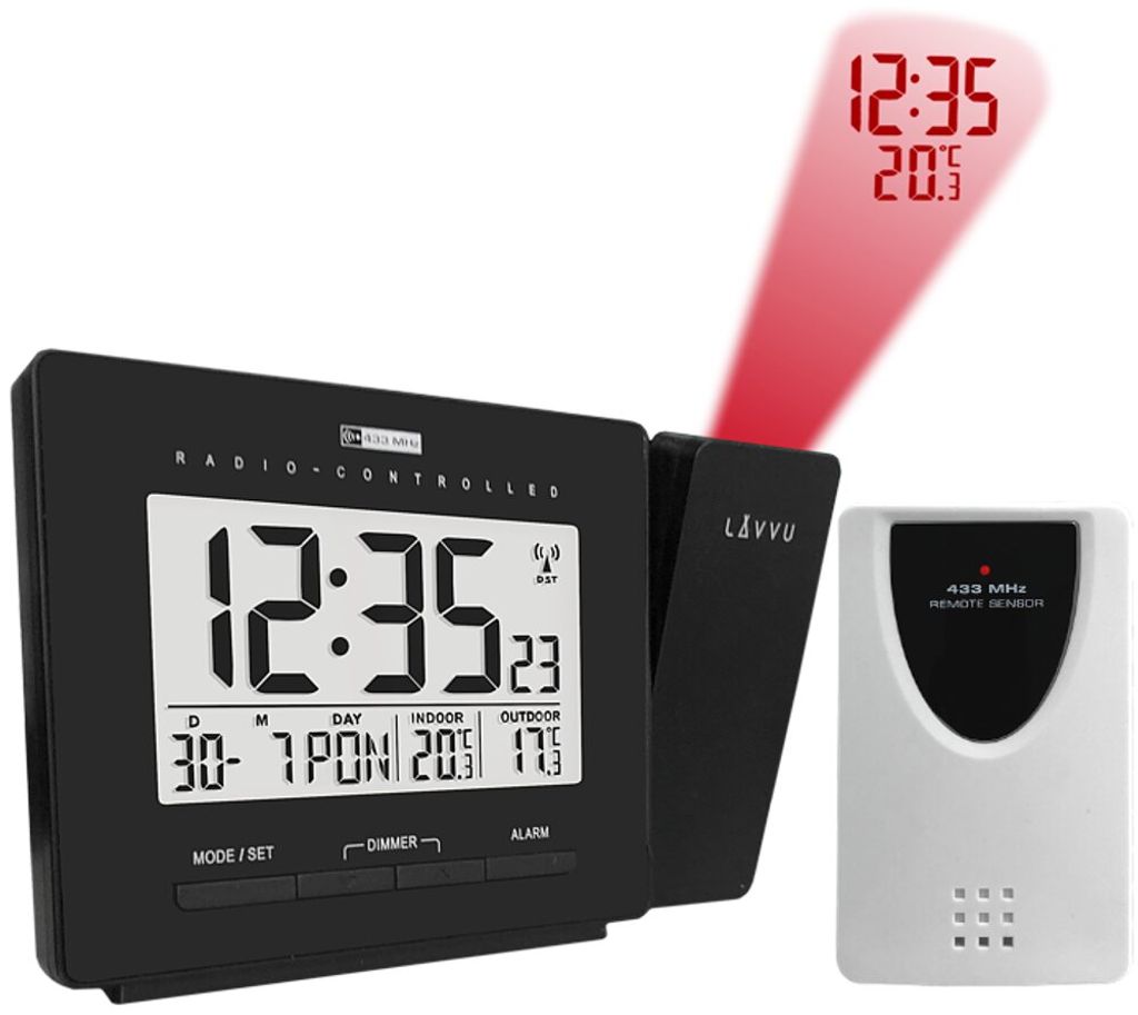 LAVVU Digitální projekční budík řízený rádiovým signálem Obrázek produktu 
