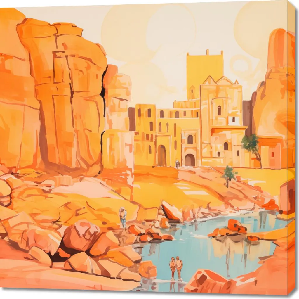 Quadro Moderno 100x100 Rovine Classiche - Decorazione Parete Luxury