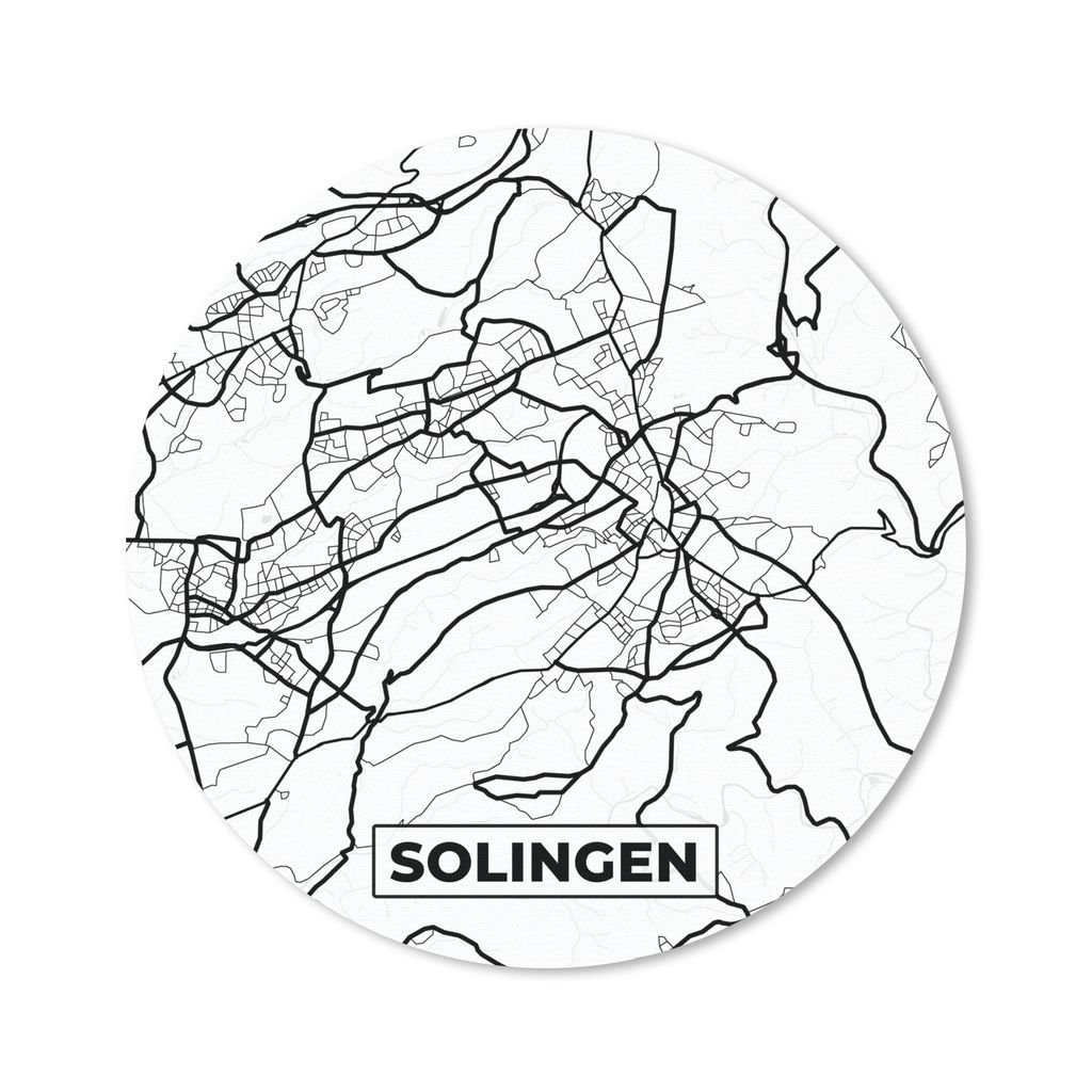 MuchoWow Mauspad Mousepad Solingen - Karte - Stadtplan 20x20 cm - Mousepads - Maus Mat - Pad - Mausunterlage - Schreibtischmatte