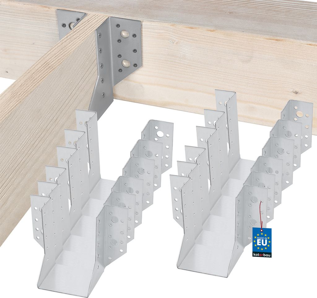 KOTARBAU 10er Set Balkenschuh Typ A 80 mm Holzbalkenverbinder Balkenverbinder Verbinder für Baukonstruktion außenliegend