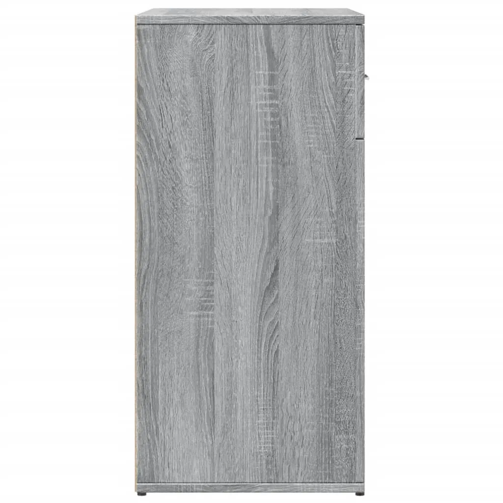 Credenza Bassa Maison Exclusive 80cm Grigio Sonoma Legno Multistrato - 6