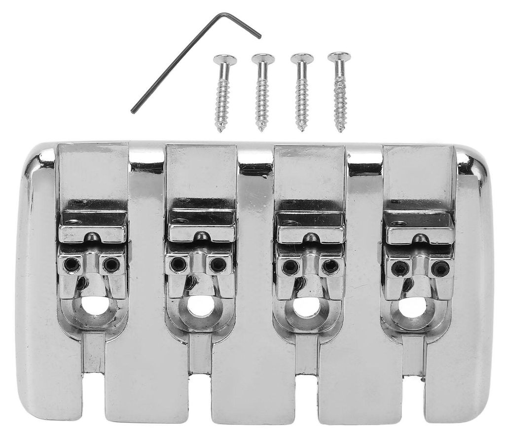 4-saitiger Metall-Gitarrensteg, E-Bass-Steg, Ersatzteil, Zubehör für Saiteninstrumente