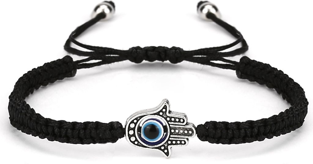 INF Makramee-Armband mit schützender Hamsa-Hand Schwarz Produktbild 