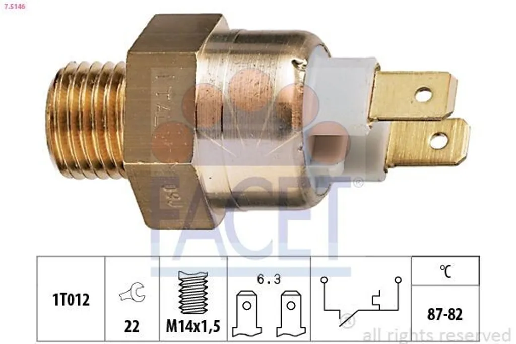 Interrupteur Thermique Radiateur Facet 7.5146 pour Ventilateur OE