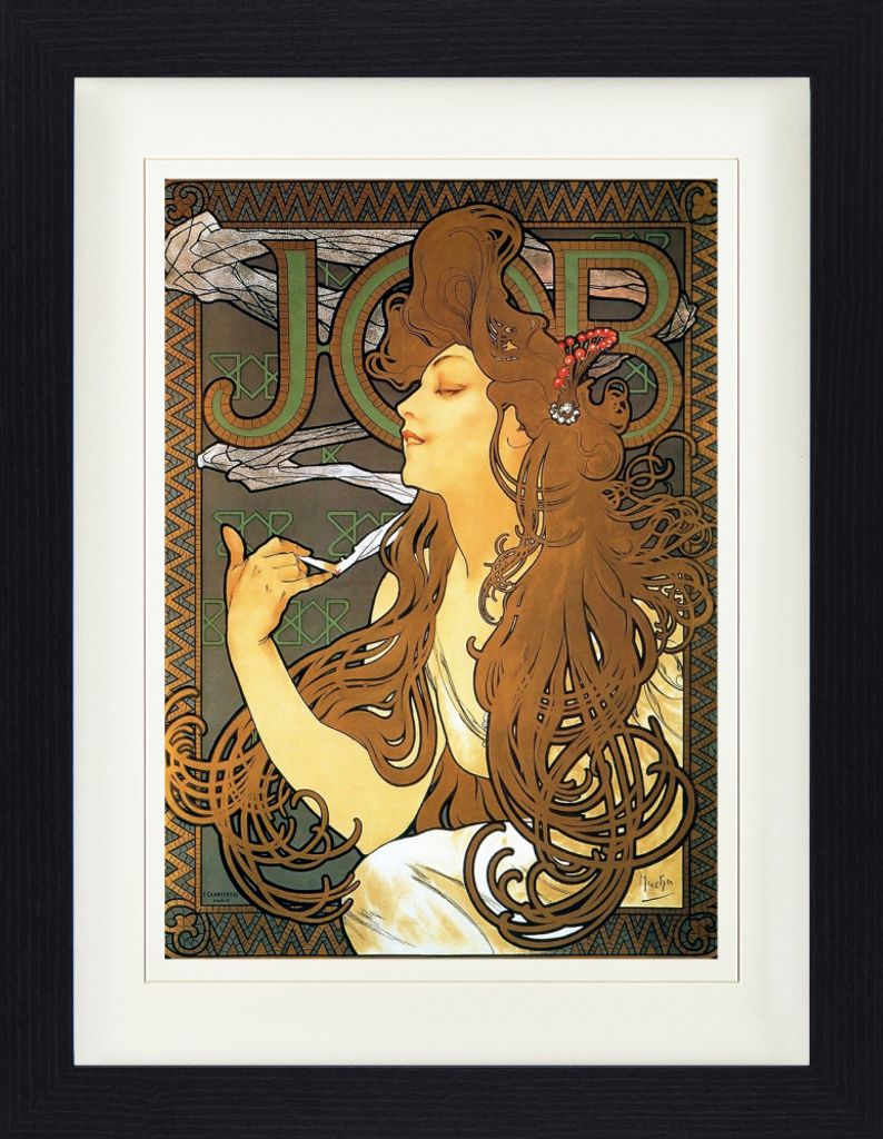 Alphonse Mucha Gerahmtes Bild Mit Edlem Passepartout | Wand-Bilder | Im Bilderrahmen - JOB, 1896 (40 x 30 cm)