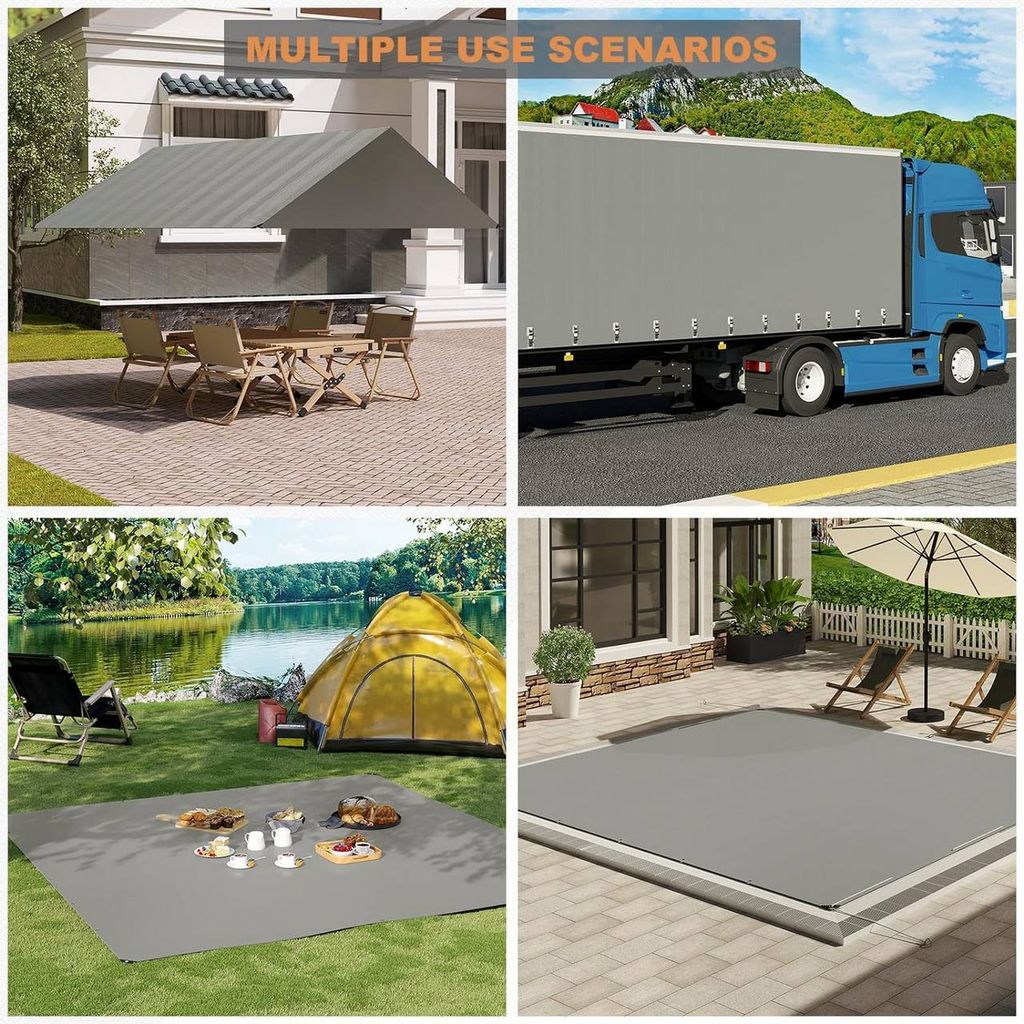 TARPAL Abdeckplane 3,4 X 5,8 M – 20 Mm Dick, Wasserdicht, UV-beständig Mit Ösen