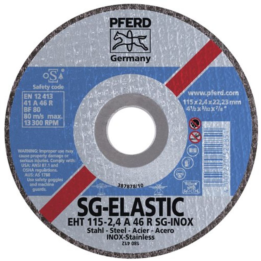 PFERD 61340432, Schneidedisk, Edelstahl, Stahl, 11,5 cm, Jede Marke, Flache Mitte, 2,22 cm