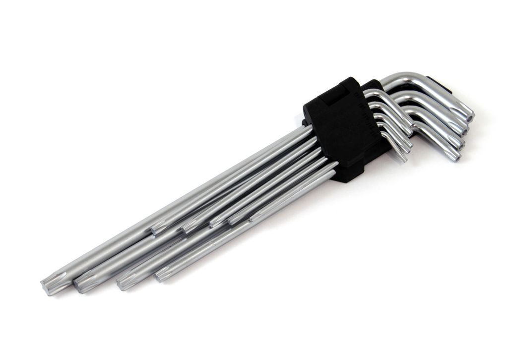 AMiO Winkel Schraubendreher Werkzeug Satz T10 T15 T20 T25 T27 T30 T40 T45 T50 Innen-Torx Chrom 01039