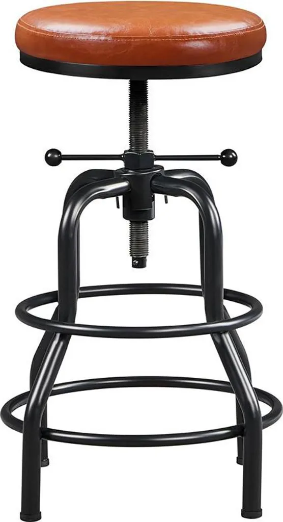 Tabouret de bar 592542 marron clair réglable en hauteur similicuir