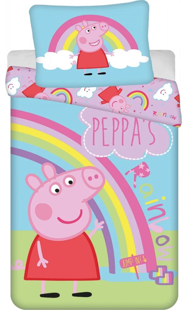 Juego de sábanas Peppa Pig, diseño arcoíris Imagen del producto 