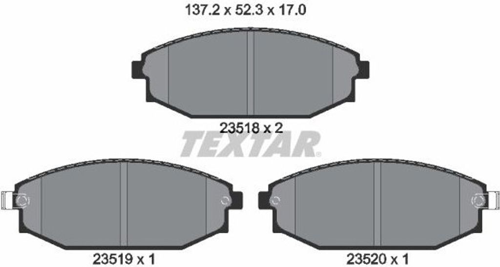 Textar Bremsbeläge vorne für Hyundai Galloper I II Mitsubishi Galloper 2,5-3,0
