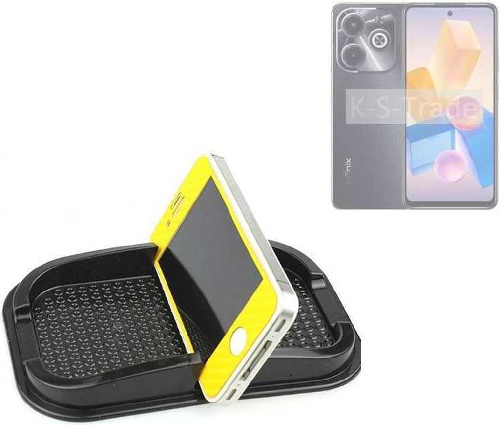 K-S-Trade Auto Anti Rutsch Matte Smartphone-Halter kompatibel mit Infinix Hot 40 Pro Haft Pad Armaturenbrett Handy-Halterung Silikon
