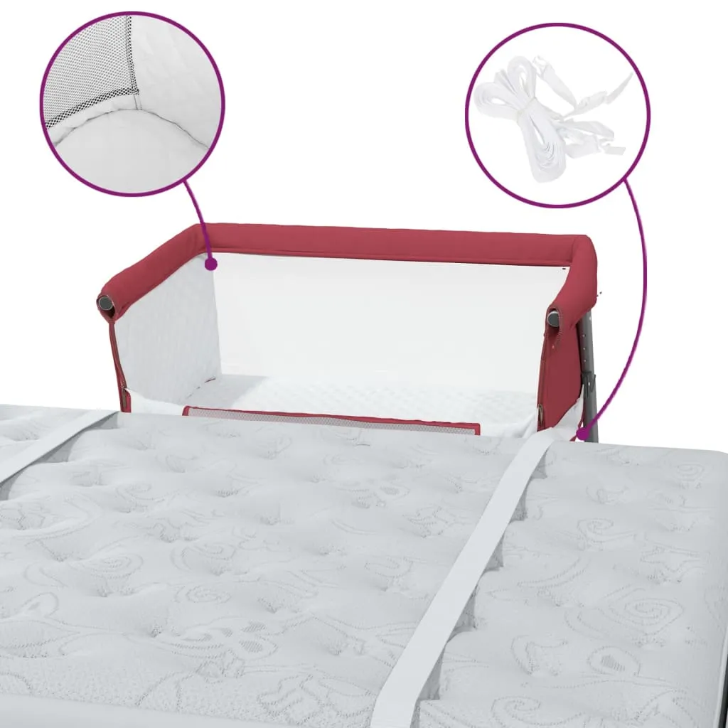 Lit Bébé Sécurisé avec Matelas Confort - Solution Sommeil Lin Rouge Durable - 9