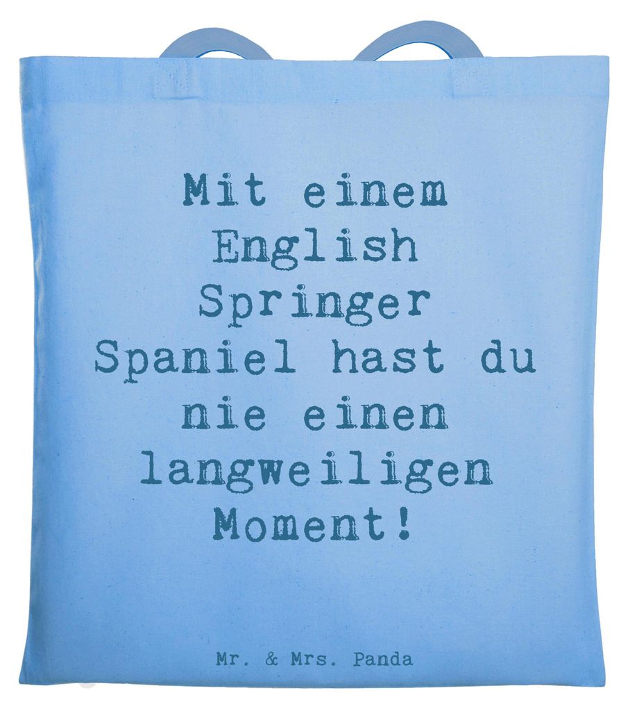 Mr. & Mrs. Panda Stoffbeutel Spruch English Springer Spaniel Spaß - Sky Blue - Geschenk, Jutebeutel, aktiv, Hunderassen Eigenschaften, Hunde, Jagd...