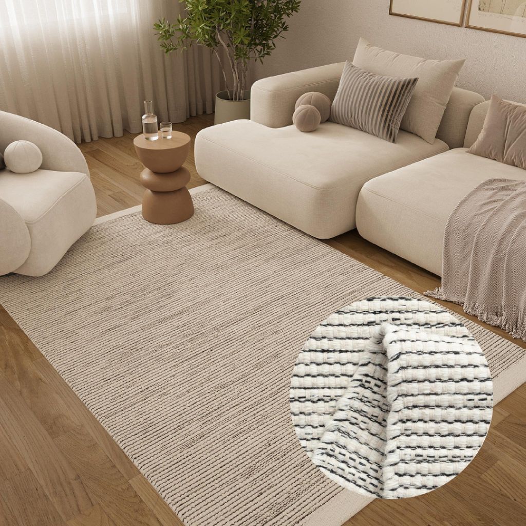 Tapiso HAND MADE Teppich LONI flach, pflegeleicht, Wolle & Produktbild 