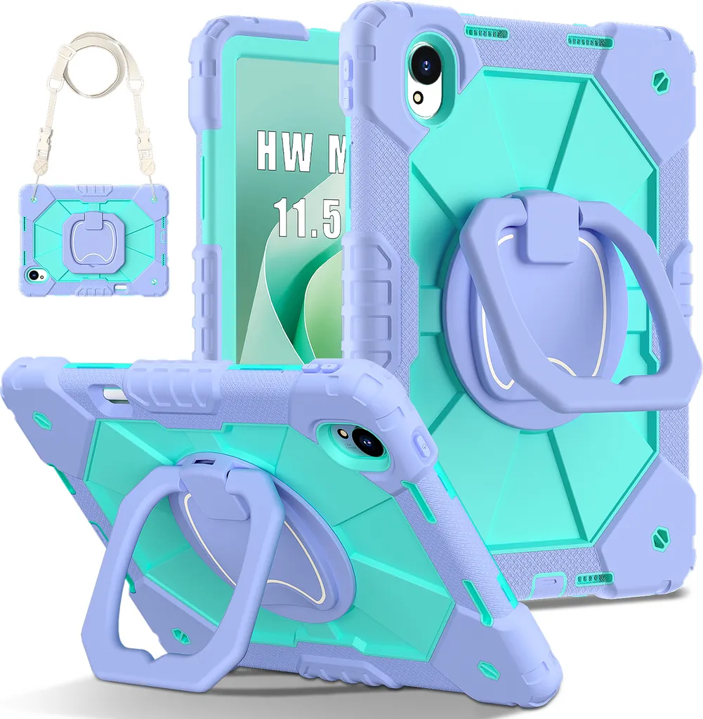 Custodia per Huawei MatePad 11.5 S 2024 resistente custodia protettiva portatile con supporto, cinturino a mano e tracolla Viola