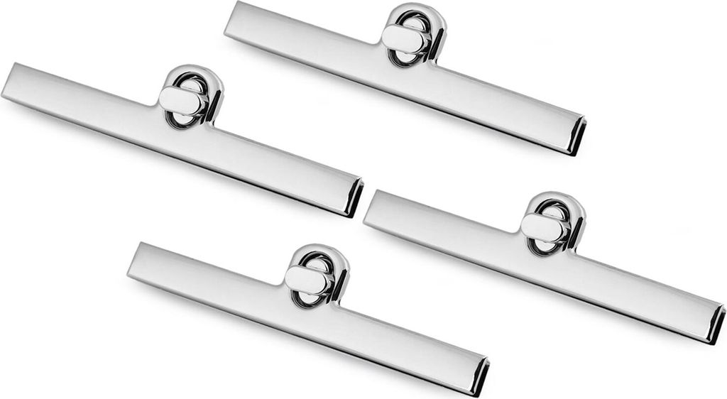 4er Set Drehverschluss für Clutch, Handtaschen und Geldbörsen Variantenwahl, Größe:Variante 1 | 96 x 25 x 15 mm, Farbe:silber