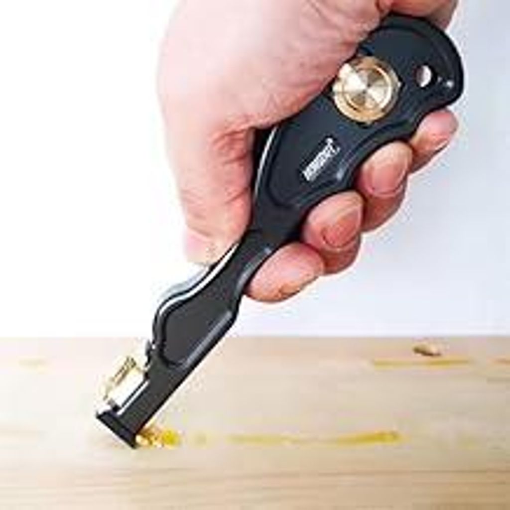 HONGDUI GD05 2-in-1 Holzbearbeitungsschaber, Aluminiumlegierung-Griff, Multifunktionaler Kleberschaber für Spachtel, Kleber, Leder