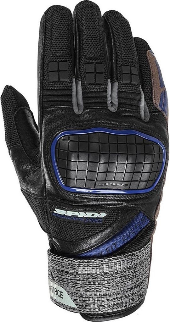 Spidi X-Force Motorrad Handschuhe, schwarz/blau, 2XL