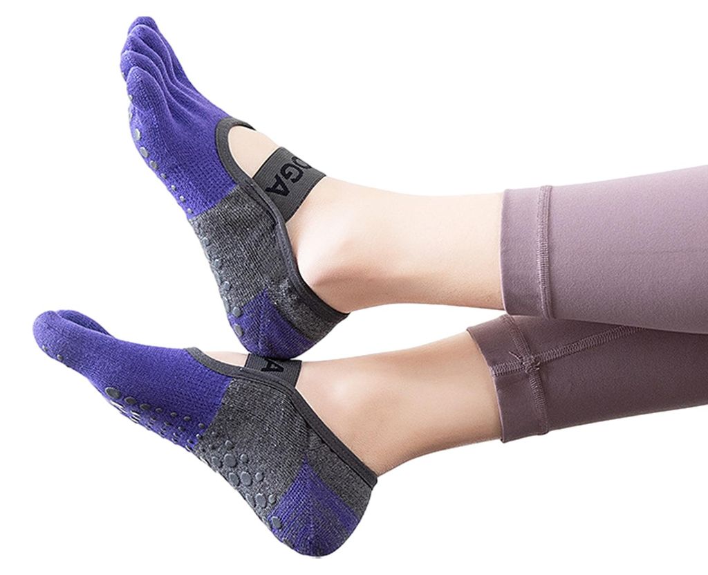 1 Paar Damen-Yogasocken, rutschfeste Sohle, Zehensteg, Ballett-Stil, Studio-Trainingssocken, elastische Schuhe