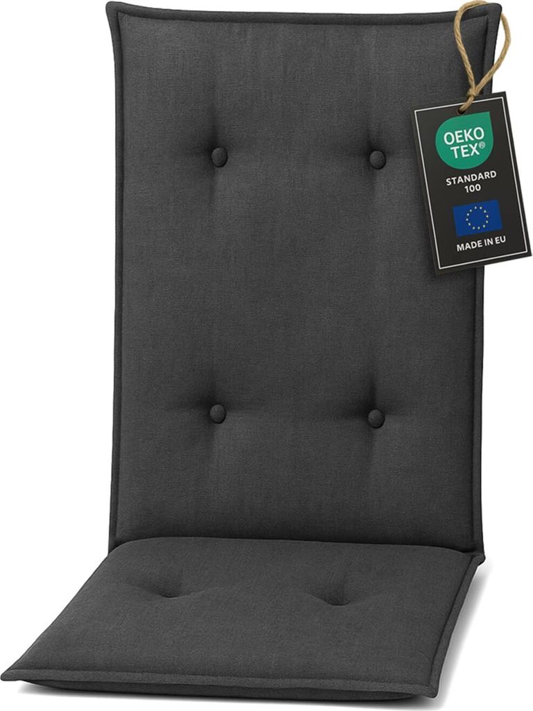 Pillows24 Sitzkissen Stuhl Outdoor - 120x50x8 cm / Graphit Produktbild 