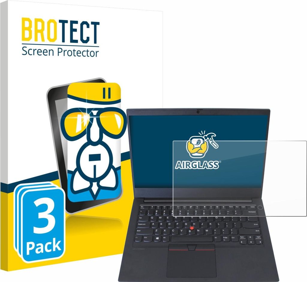 3x BROTECT Schutzglas für Lenovo ThinkPad E14 Gen 1 Schutzfolie Panzer Folie Glas Display Schutz klar