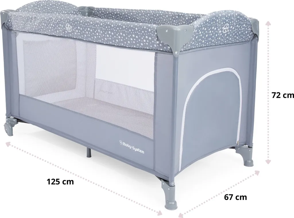 Lit de voyage Happy Traveler BASIC PLUS gris - Lit pliant bébé compact - 14