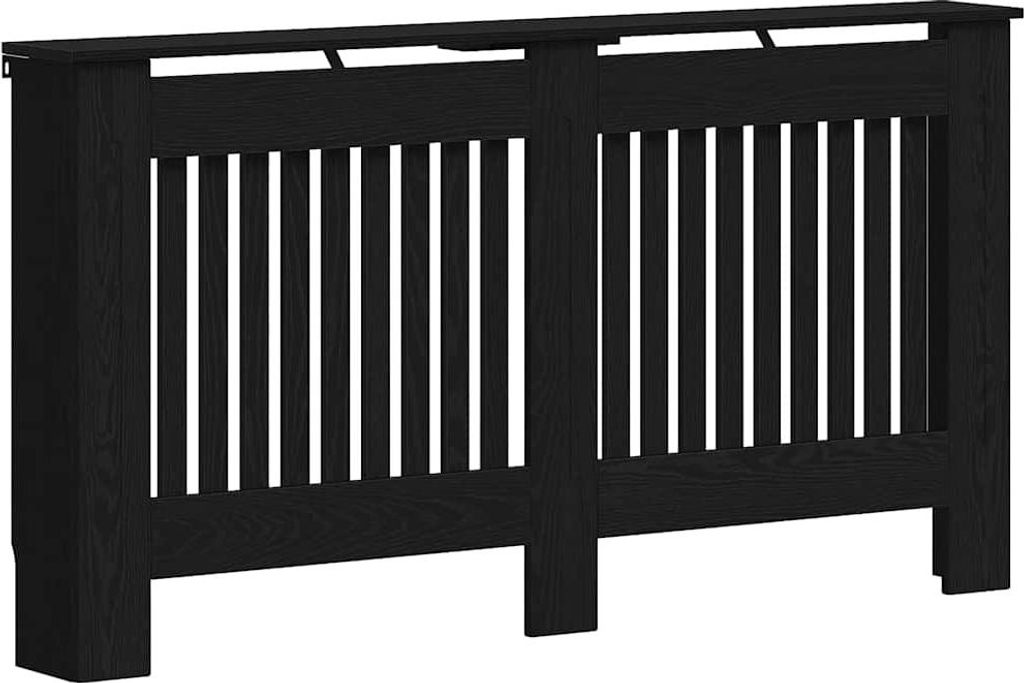 vidaXL Heizkörperabdeckung Schwarz Eichen-Optik 152 x 19 x 81,5 cm