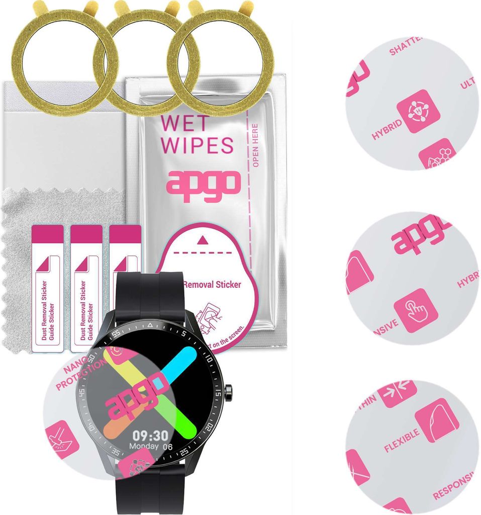 apgo 3 Stück Schutzglas, klar, kompatibel mit Watchmark Produktbild 