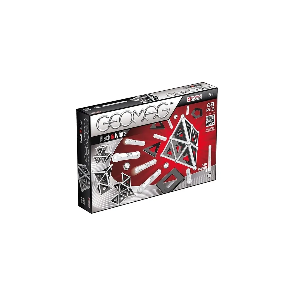 Geomag 012 Black et White : Construction magnétique 68 pièces de style