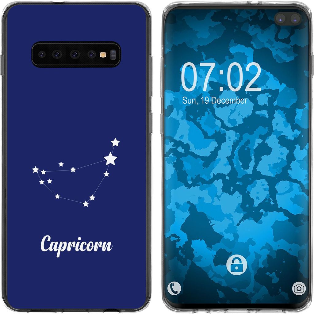 PhoneNatic Case kompatibel mit Samsung Galaxy S10 Plus Silikon-Hülle SternzeichenCapricornus M7