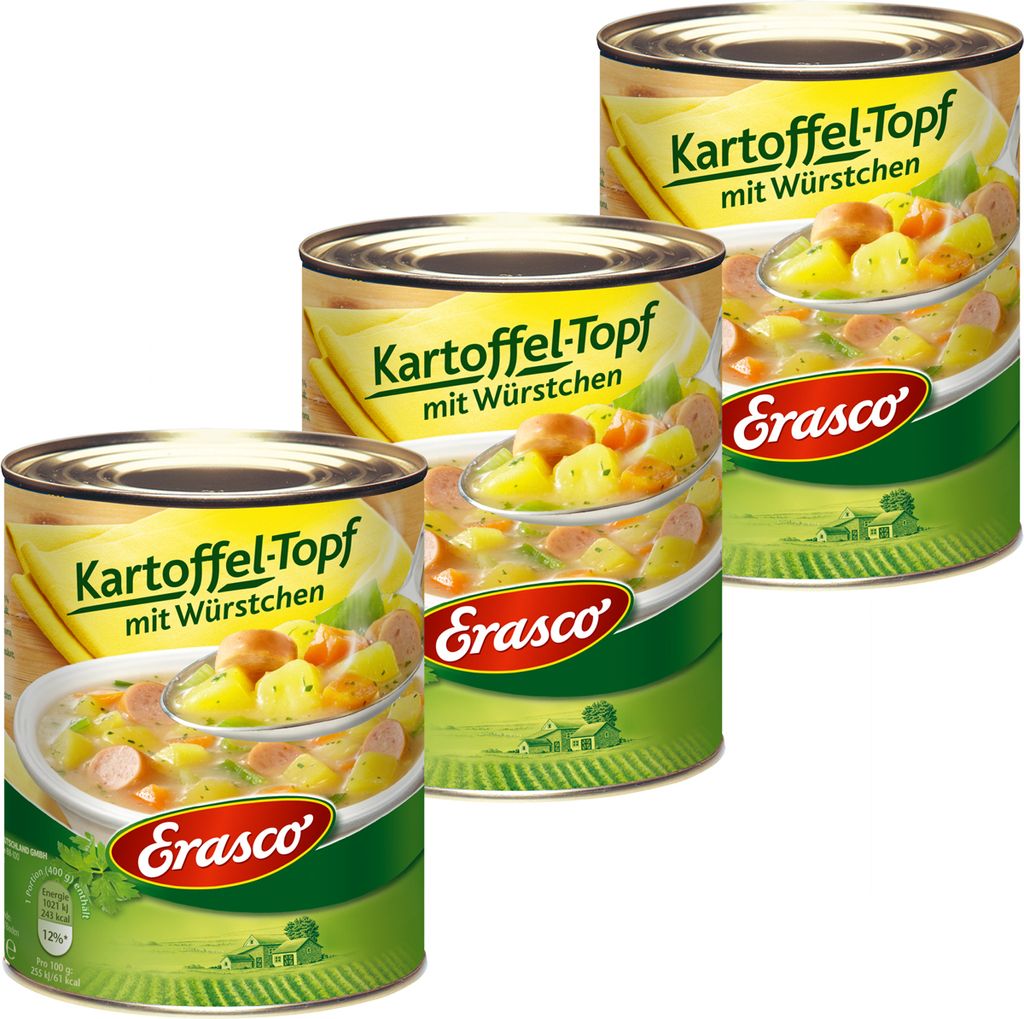 Erasco Kartoffel Topf mit Würstchen mit feinen Kräutern Produktbild 