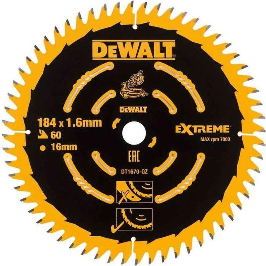 Zaagblad voor cirkelzaag, Carbure ELITE, DEWALT DT1670-QZ, Productafbeelding 