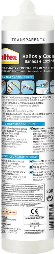 Mastic d'Étanchéité Transparent Pattex 280 ml : Qualité Multi-Surfaces - 4