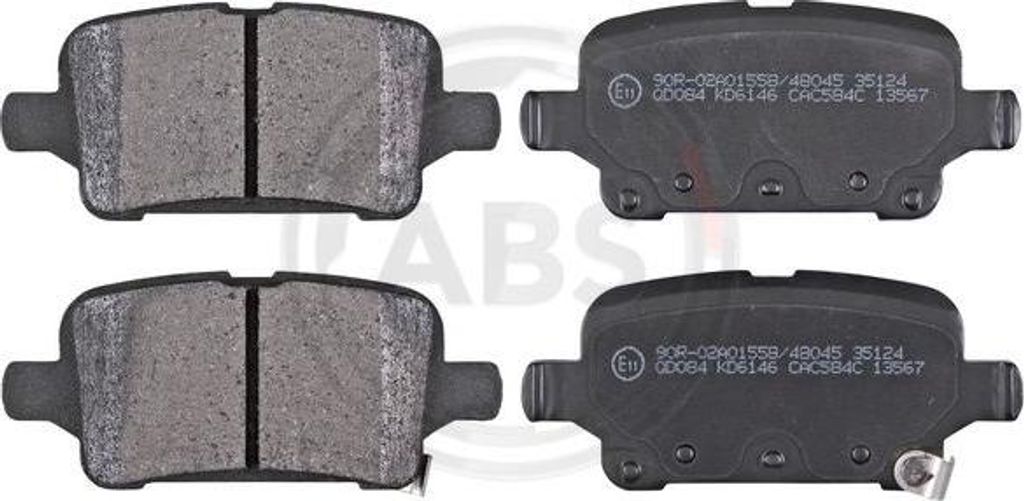 A.B.S. 35124 Bremsbelagsatz, Scheibenbremse OE 39113867 kompatibel mit Astra K