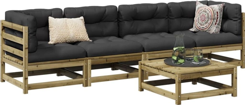Maison Exclusive - 5-tlg. Garten-Sofagarnitur Kiefernholz Imprägniert