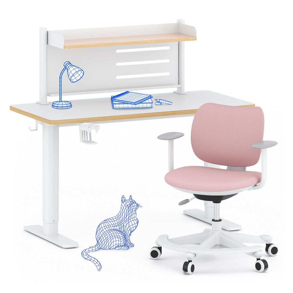 FLEXISPOT kinderbureau met kinderstoel, elektrisch in Productafbeelding 