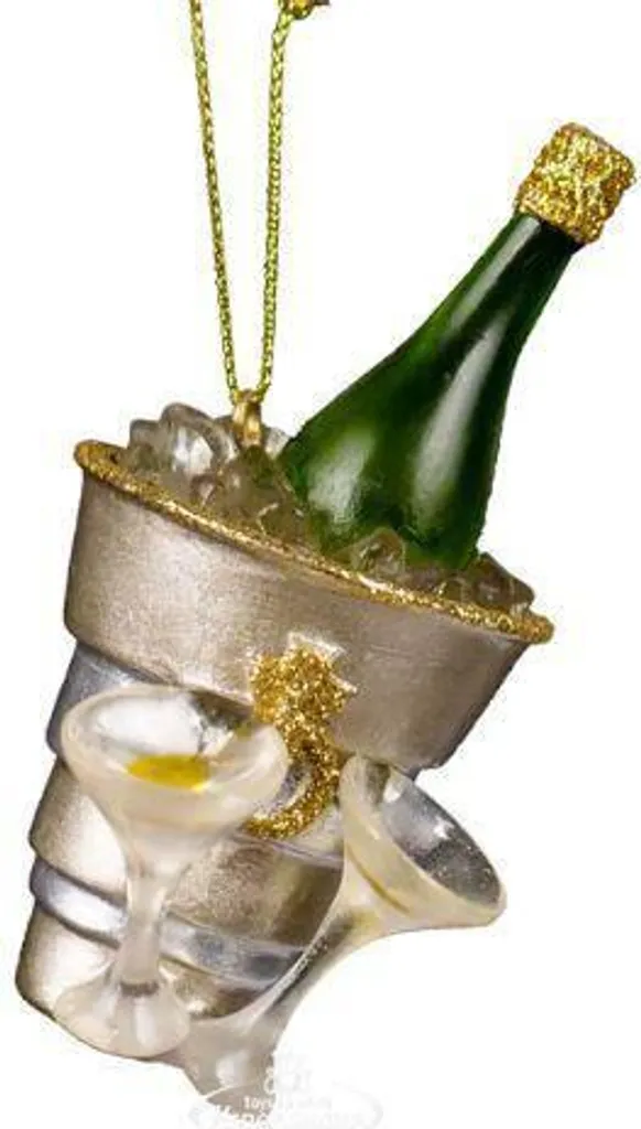 Décoration Sapin de Noël Champagne 3D Idéale pour Réveillon et Fêtes