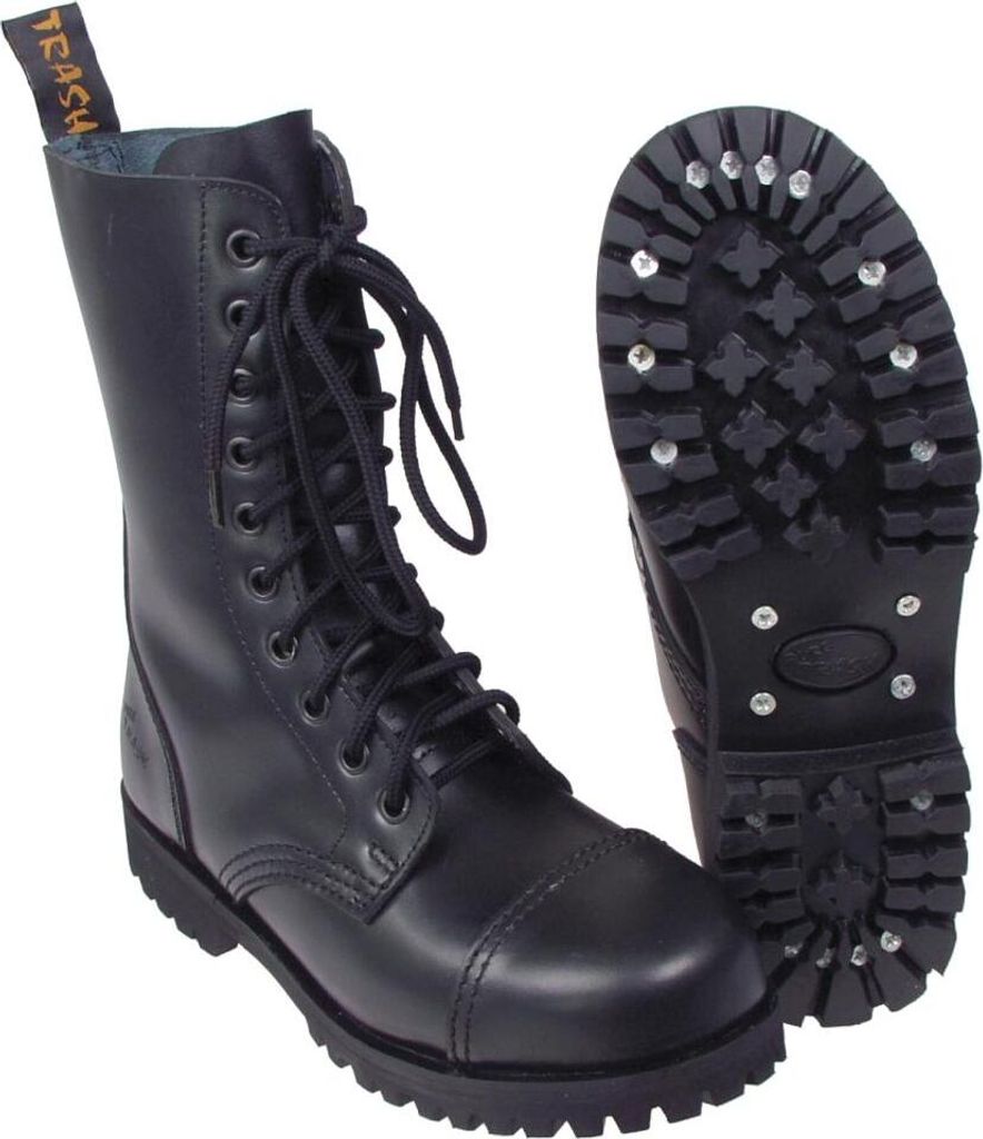 Springerstiefel schwarz oder Stahlkappenstiefel 10-Loch Pure Trash 10