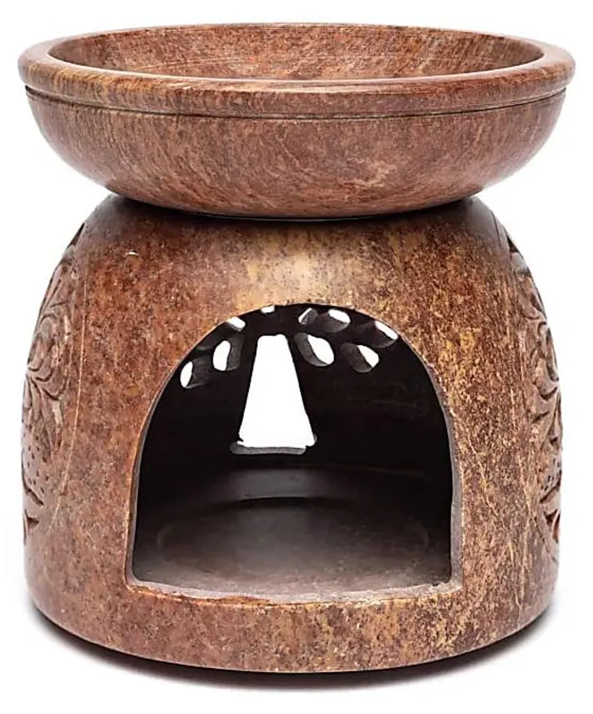 Diffuseur de Parfum Arbre de Vie en Stéatite Grise - Objet Déco Zen - 2