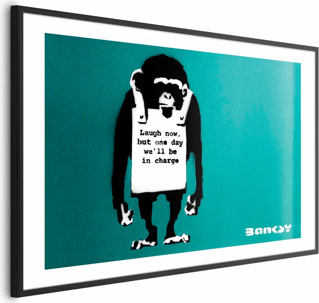 Poster Bad Monkey 90x60 cm con Cornice Nera e Margine | Arte Pop Moderna