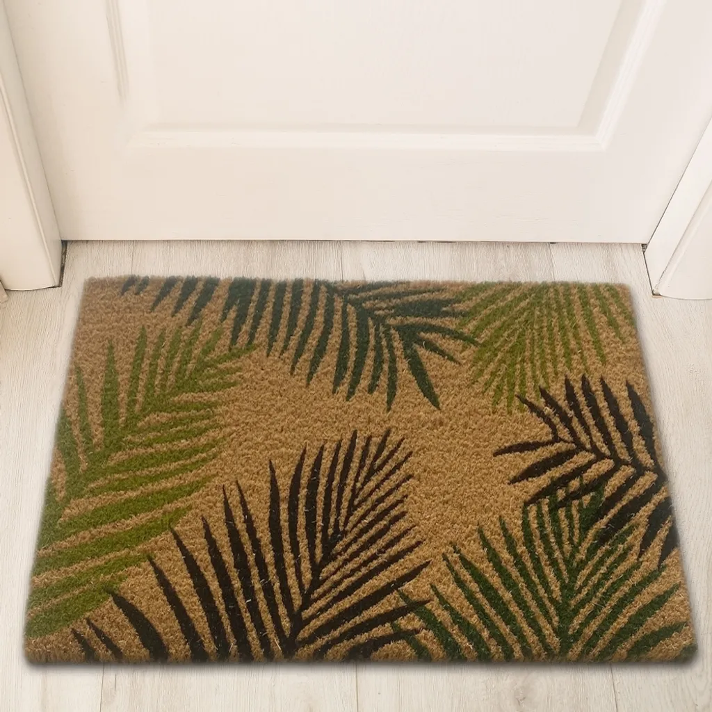 Paillasson Antidérapant Palmier Vert 40x60 - Tapis Entrée Propre Durable