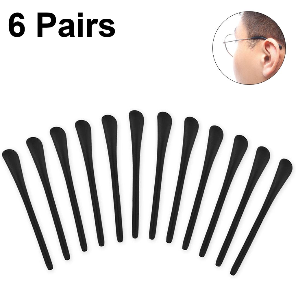 6 Paare Silikon Antirutsch Überzüge, Bügel Spitzen Brillen Pads