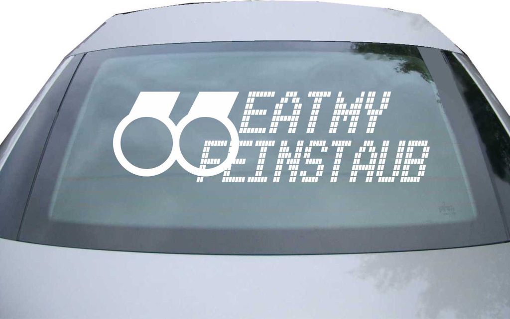 Indigos UG - Aufkleber Heckscheibe & Motorklappe DE2098 - weiß - 600x188 mm - Eat my Feinstaub - Auto Scheiben Fenster Heckklappe Tuning Racing JD...